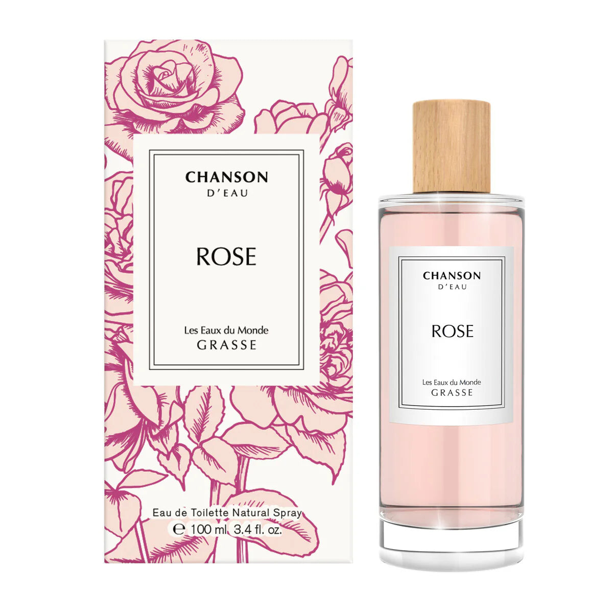 Chanson D’Eau Rose Eau de Toilette. Natural Spray for Women 100ml.