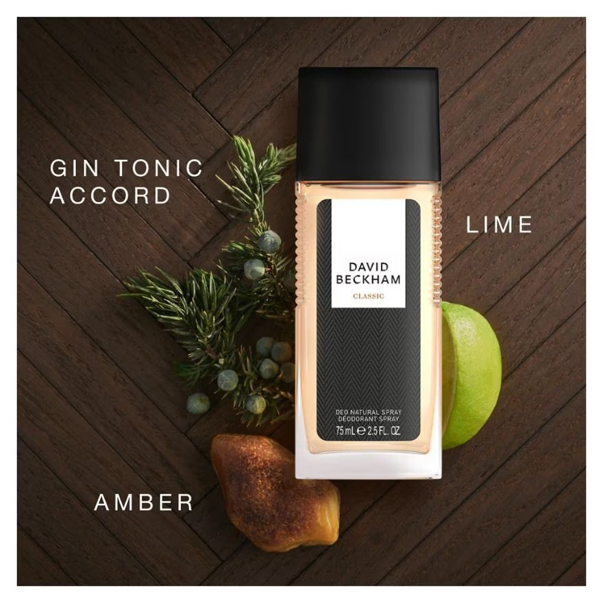 David Beckham Classic Natural Body Spray 75ml for Men.