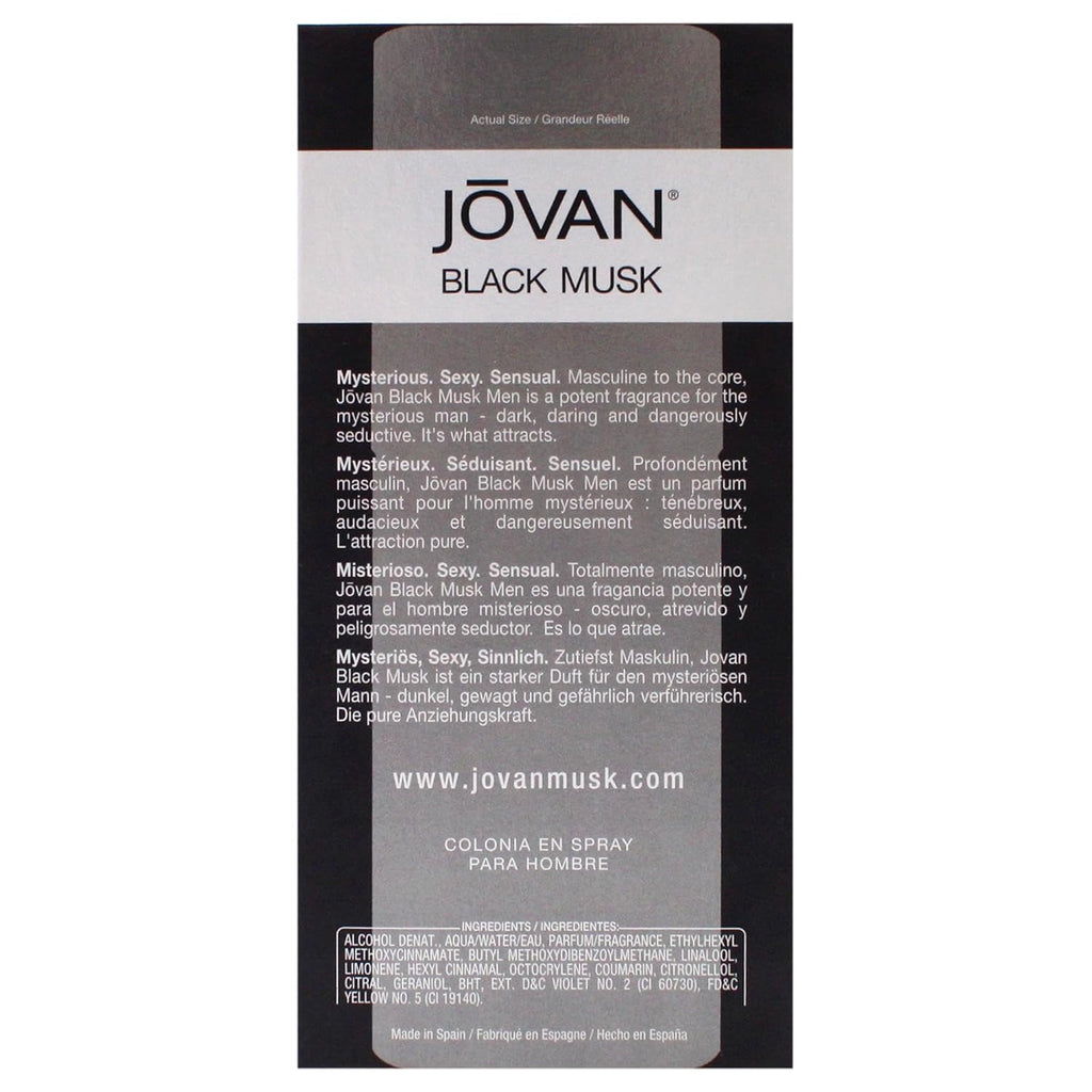 Jōvan Black Musk Cologne Spray for Men 88ml.