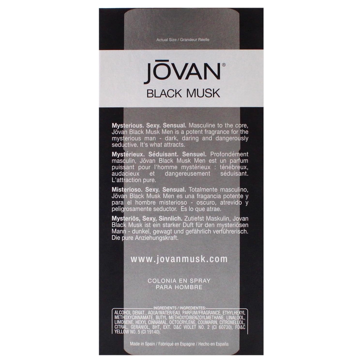 Jōvan Black Musk Cologne Spray for Men 88ml.