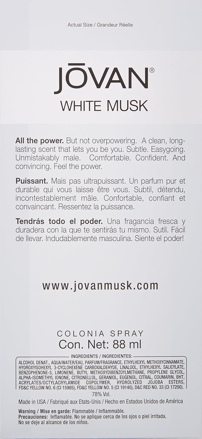 Jōvan White Musk Cologne Spray for Men 88ml.